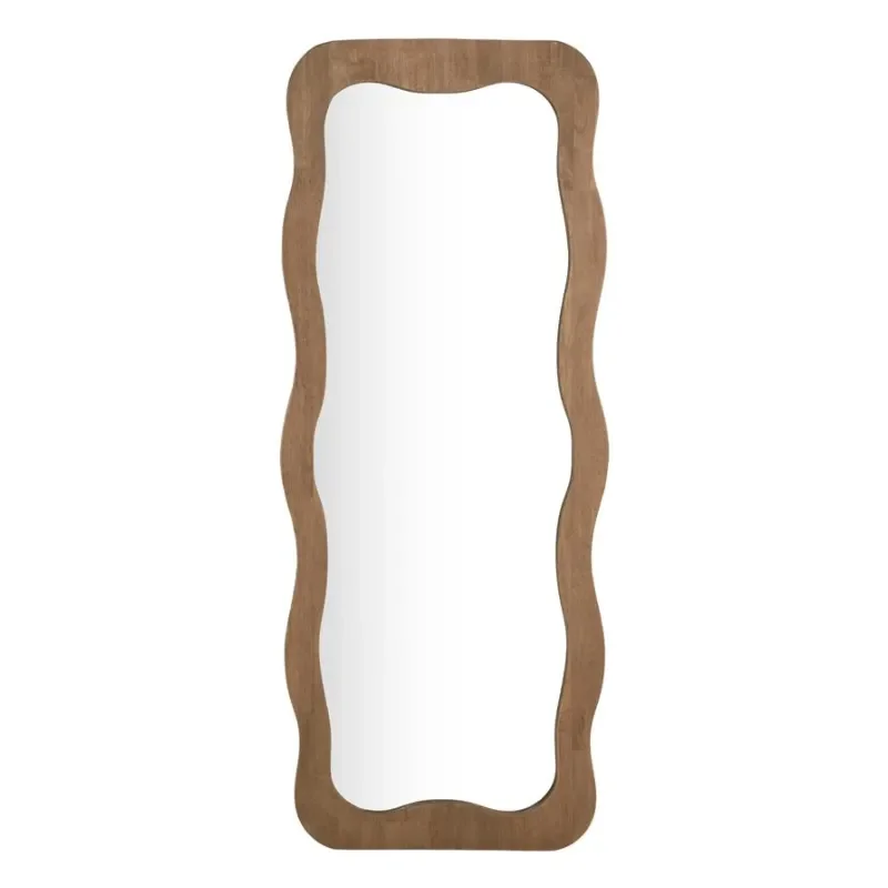 Mira 72x2x180 cm Glass & rubberhout Natural