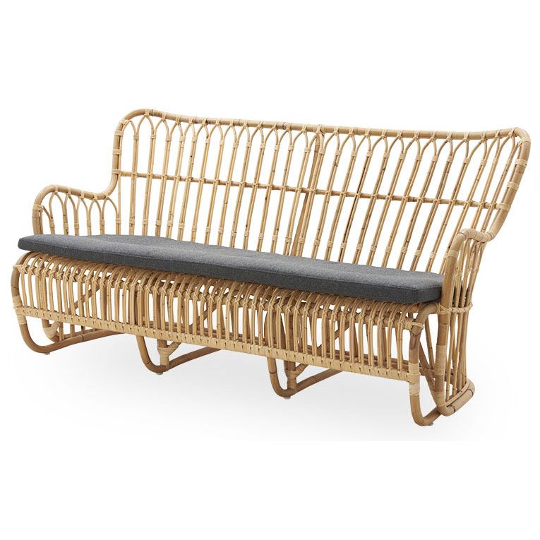 Tulip 3-seater sofa Rattan 