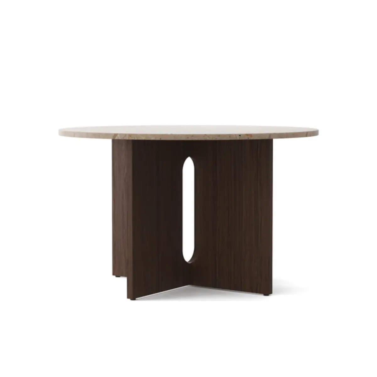  Androgyne Dining Table - Dark Oak/ Stone Kunis Breccia - Ø120 cm