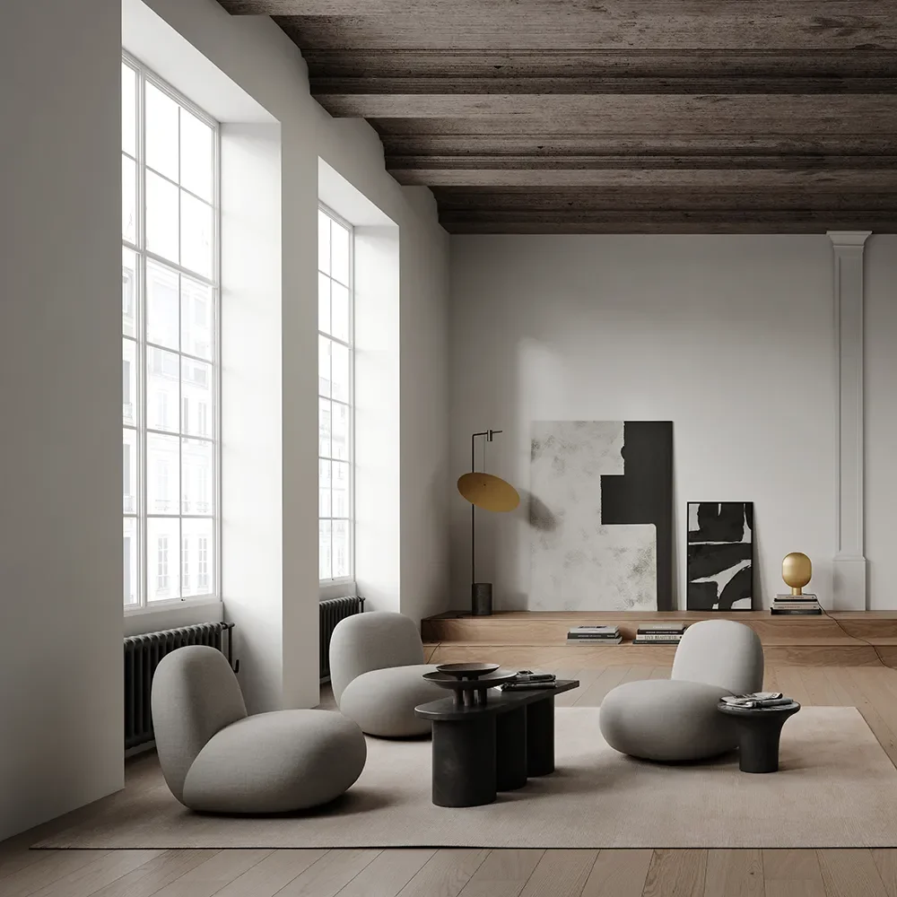 Toe Armchair, Flat - Taupe