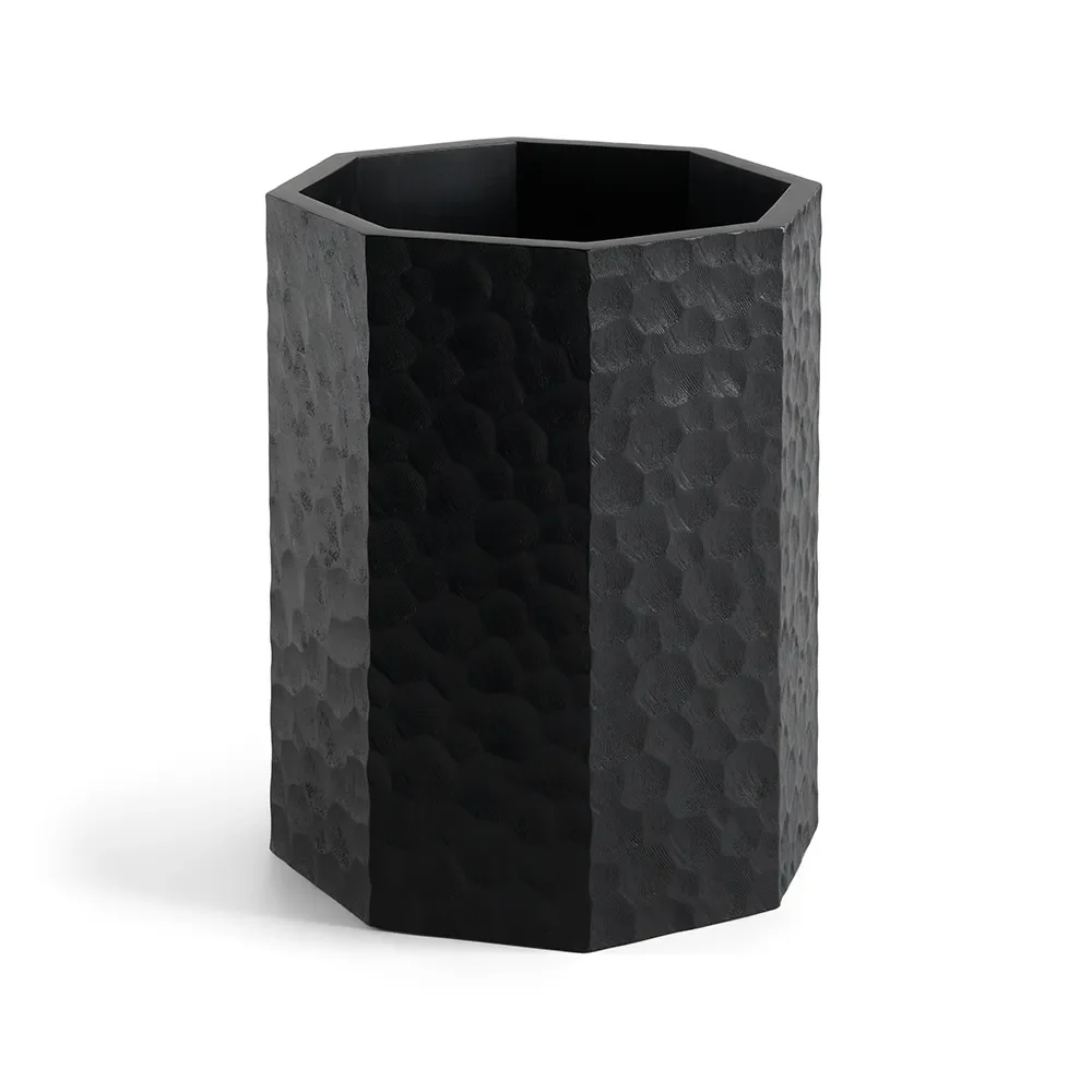 Chopped paper basket blackvarnished mahogany