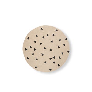 Round Jute Rug with Black Triangles Small