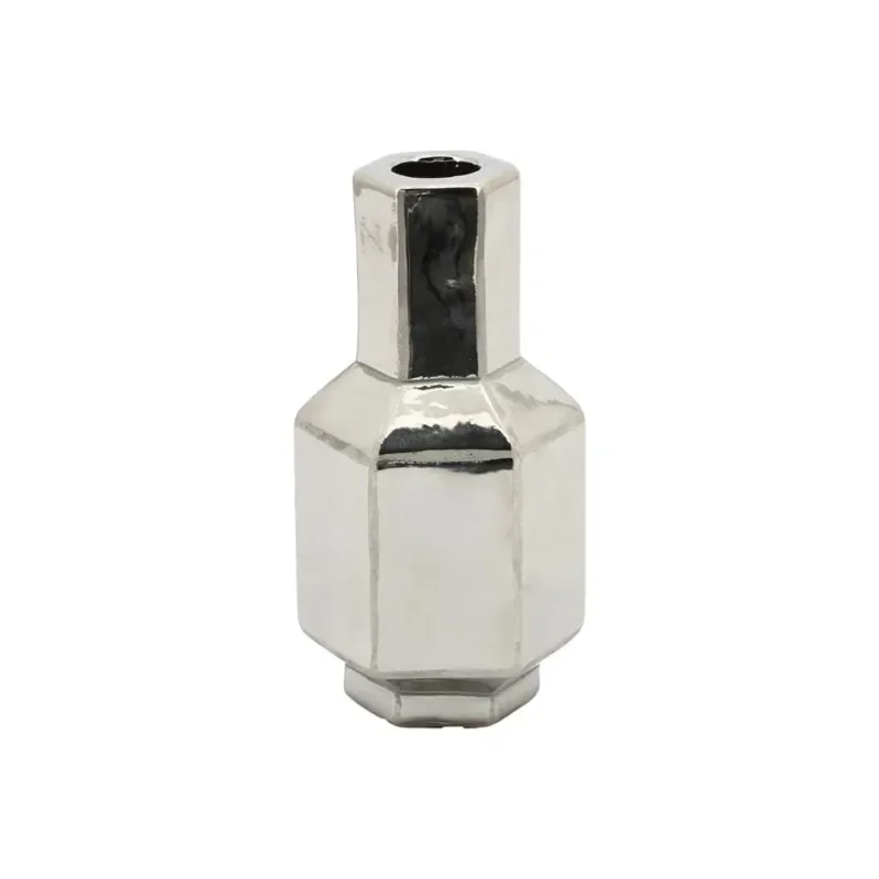 Axis small Candle holder 7,8x7x15 cm Earthenware chrome