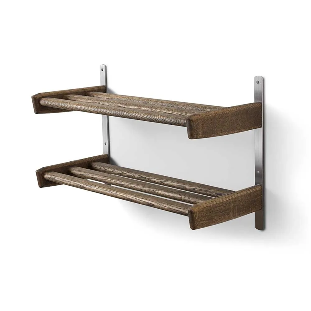 Meja Shoe rack 59 cm 2 shelves wall mounted Smoked Oak