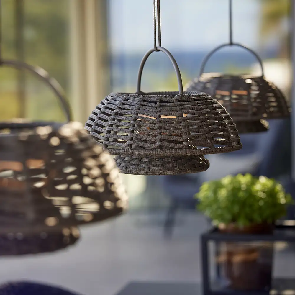 Illusion lamp t/suspension Graphite, Soft Rope