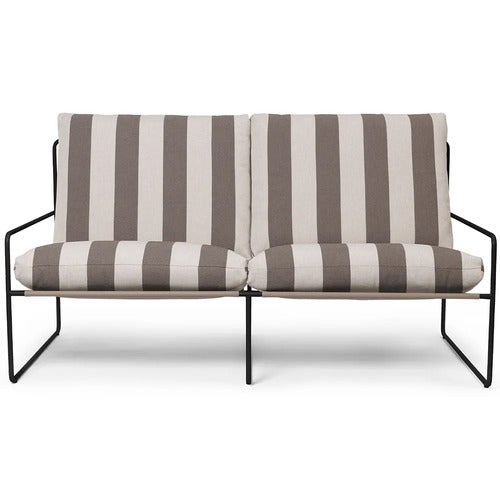 Desert 2-seater sofa Stripe Black/Chocolate