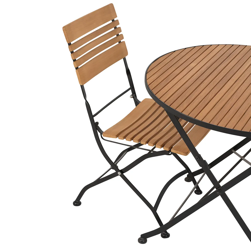 Brewer table  Ø 85 cm  Black / Teak