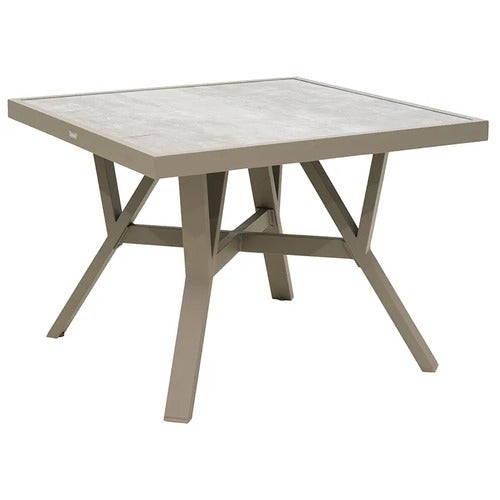 Samvaro table  90x90 cm includes glass plate Khaki 