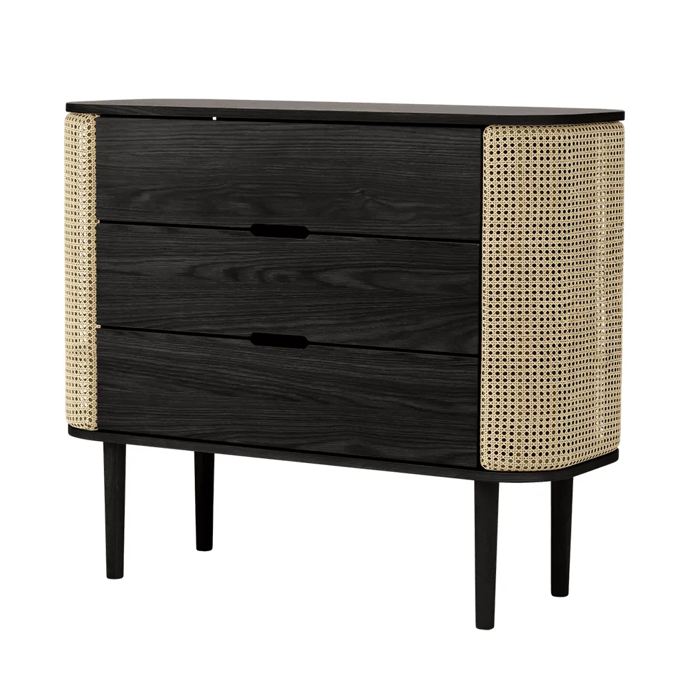 Treasures Chest of Drawers Black Oak/Venetian Cane