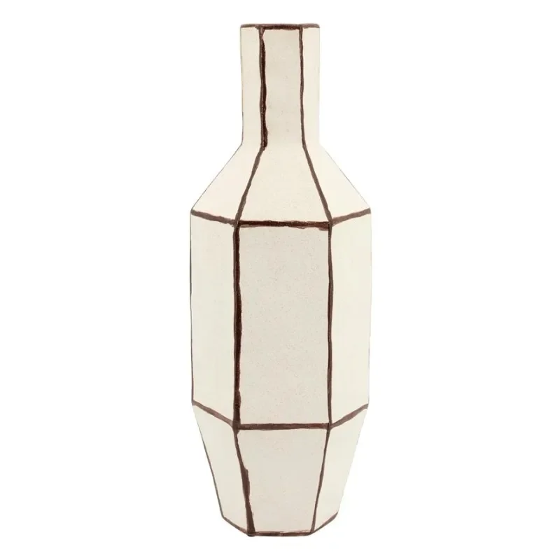 Facet 3 19,5x18x55,5 cm Earthenware Off white