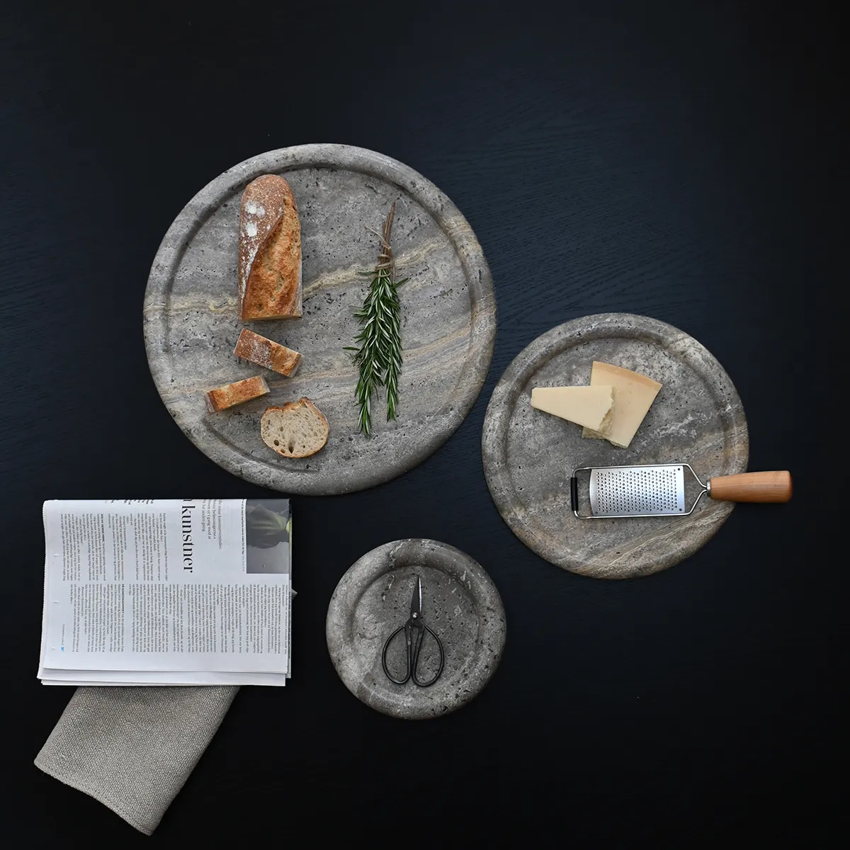 Decorative Tray in Travertine Enkei Maxi Ø 40 cm