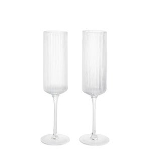 Champagne Glass 2-pack Ripple Clear