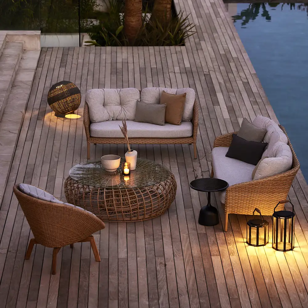 Ocean 2 seater sofa Natural flat Weave