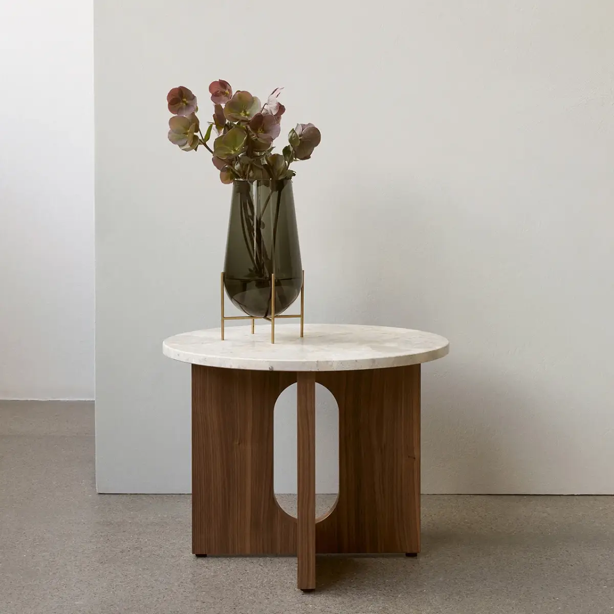  Androgyne Side Table Dark Oak/Stone Kunis Breccia - Ø50 cm