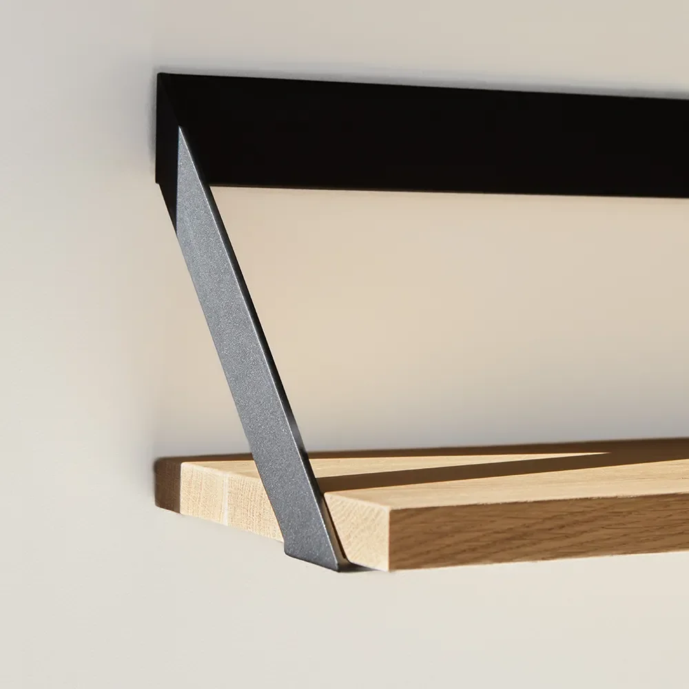 Ribbon Shelf 70x20 cm Oak/Black metal