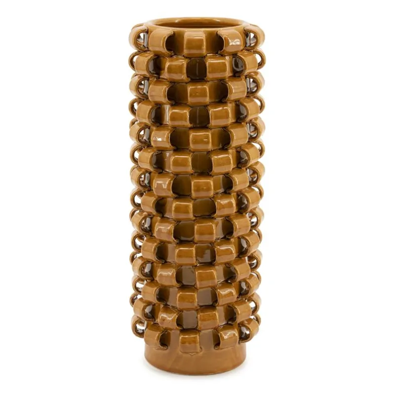 Vase Loopa 1 - mustard 15,7x15,7x39,5 cm