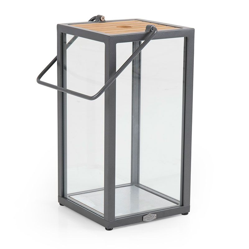 Zalongo candle lantern natural/grey