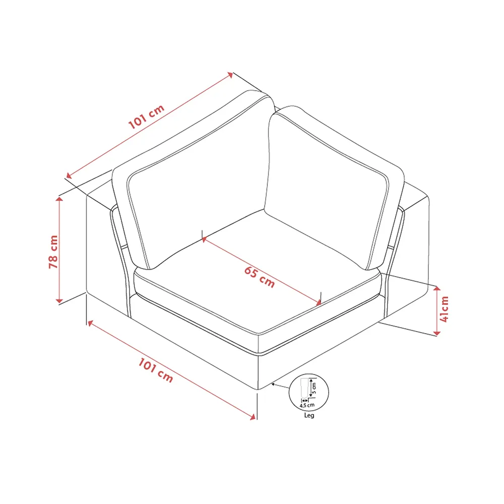 Duncan corner module fabric Robin light grey