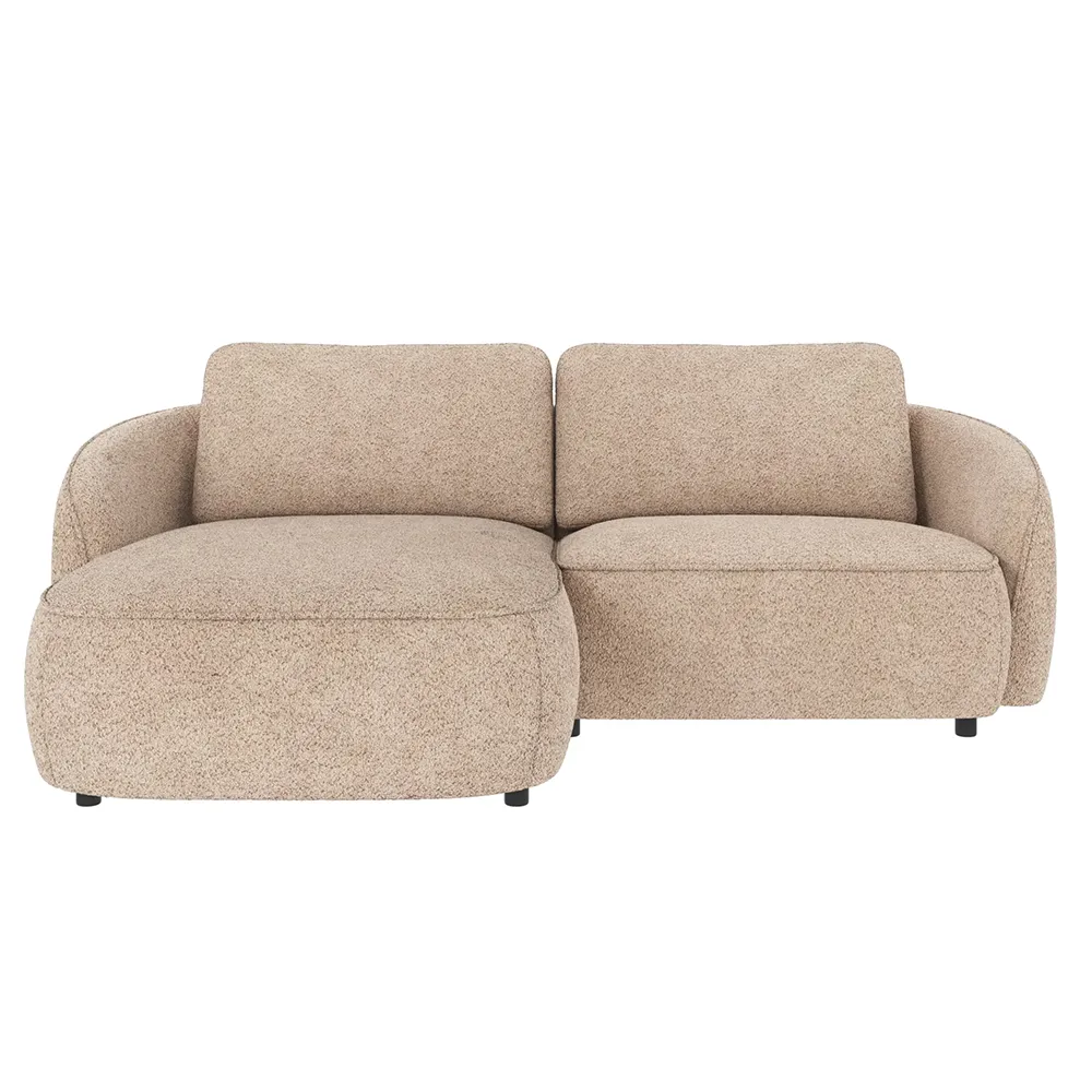 Norris sofa 3-seater sofa chaise longue left fabric Anna light beige