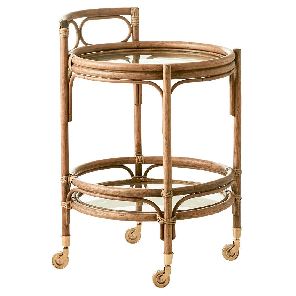 Serving Trolley Romeo In Rattan Antique