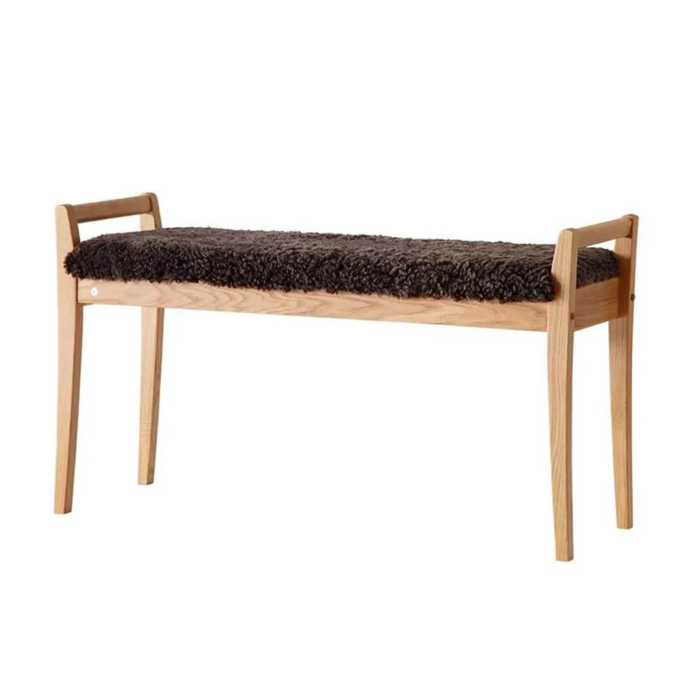 Meja Bench Oiled Oak/Sheepskin Brown