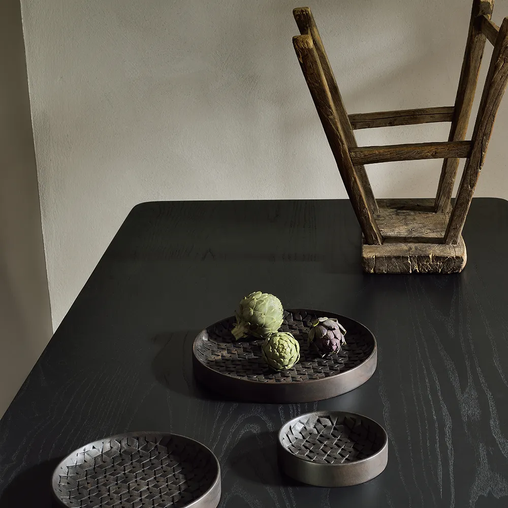 Tampa tray dark brown mahogany-Set of 3