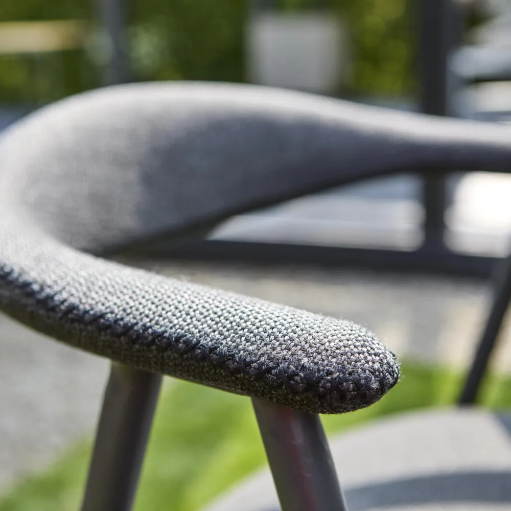 Chair with armrest Black Barley/Anthracite