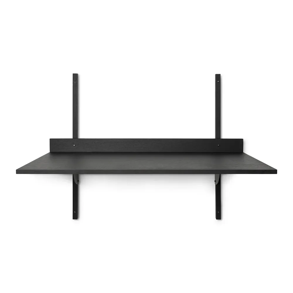 Sector Wall-mounted desk - Black Ash/Black Brass