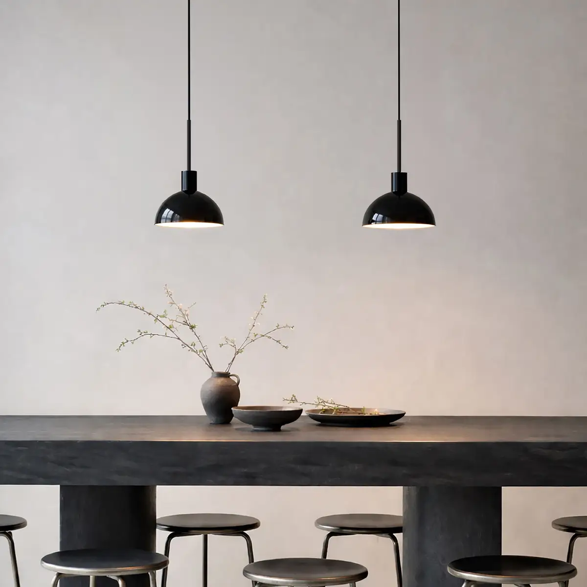 Vienda gloss black Pendant Ø20xH30.5 cm