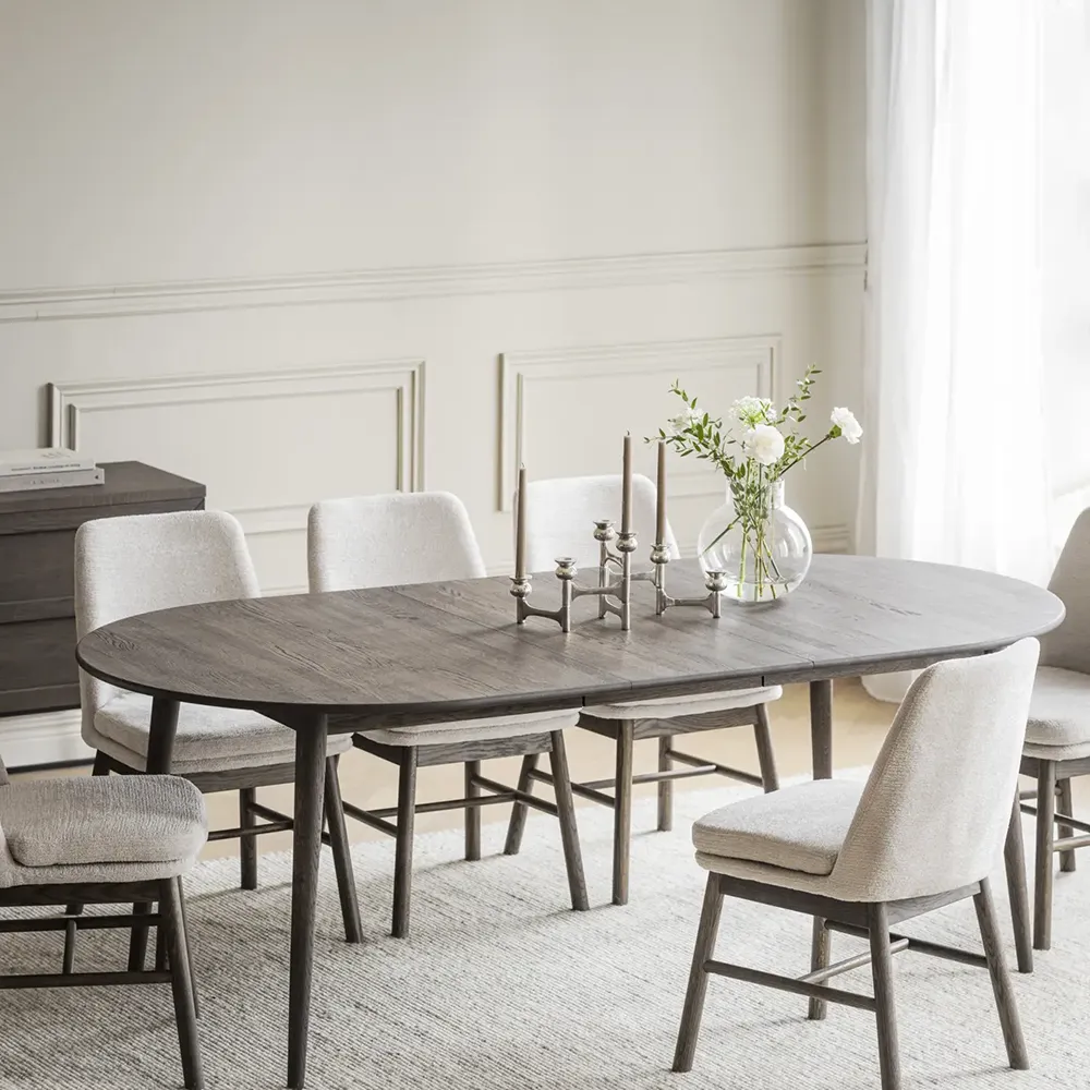 Tyler oval dining table 170-210x705 cm brown oak