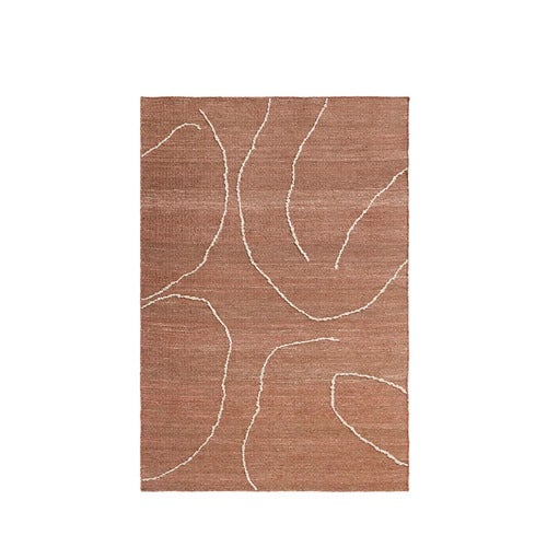 Handwoven Rug in Jute Gesso Terracotta 140x200 cm