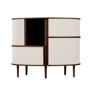 Audacious Highboard Cabinet Dark Oak/White Sands