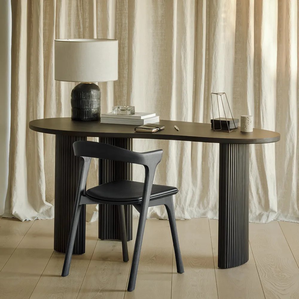 Bok Dining Chair Brown oak/Brown leather 