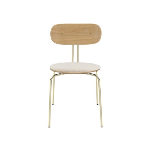 Curious Dining Chair Oak/Brass Teddy White