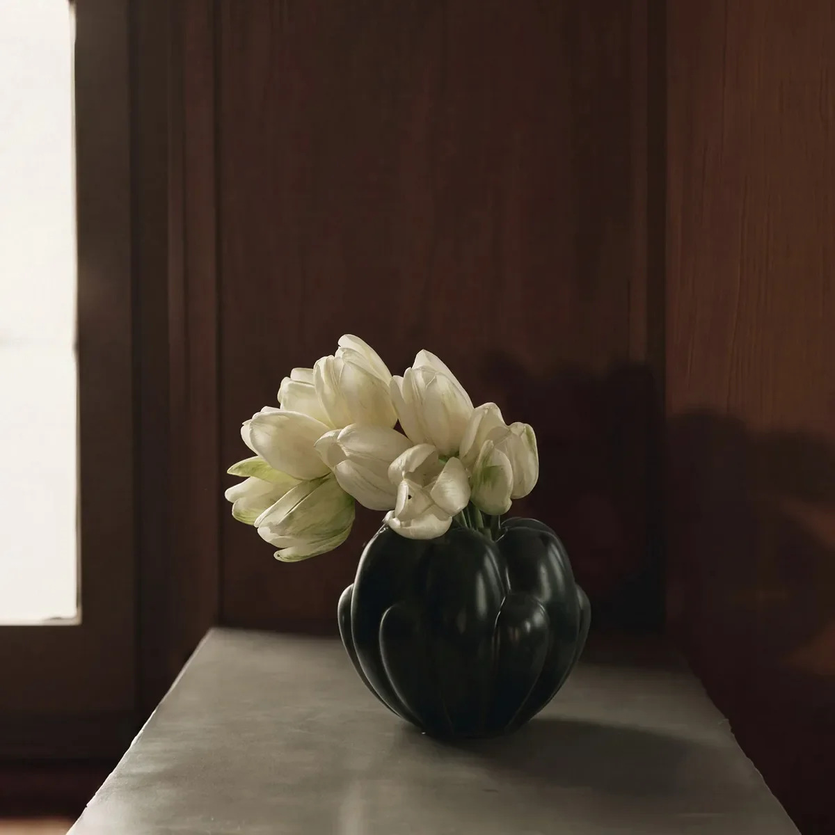Handmade Vase Bloom Petit Dark Green H18 cm