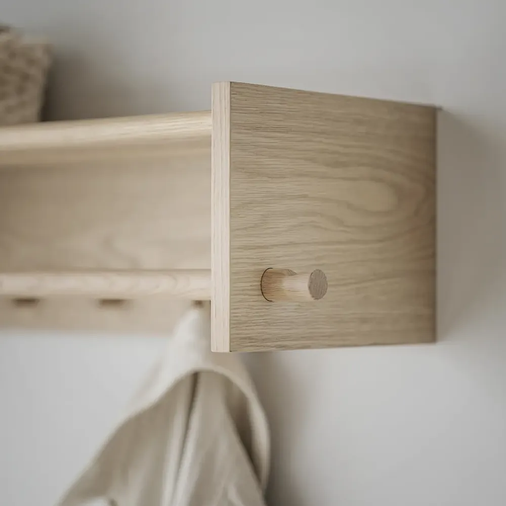 Hillmond hat rack 80x28 cm white pigmented oak