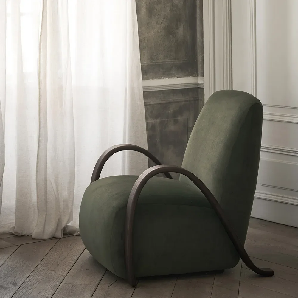 Buur Lounge Chair Rich Velvet - Dark Stained/Pine