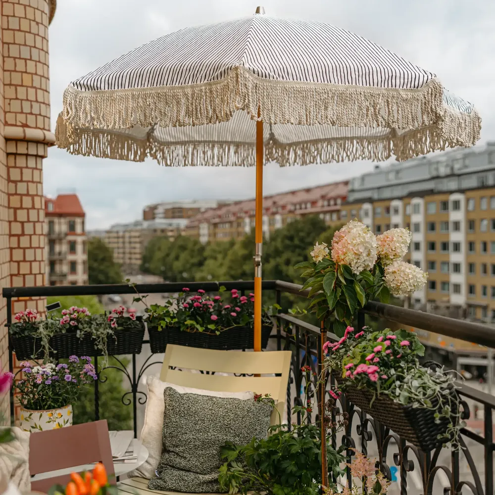 Gatsby parasol Ø180 cm grey striped 