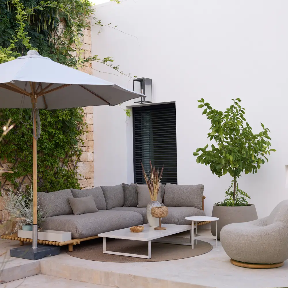 Gem lounge chair m/teak swivel Light brown, Rise