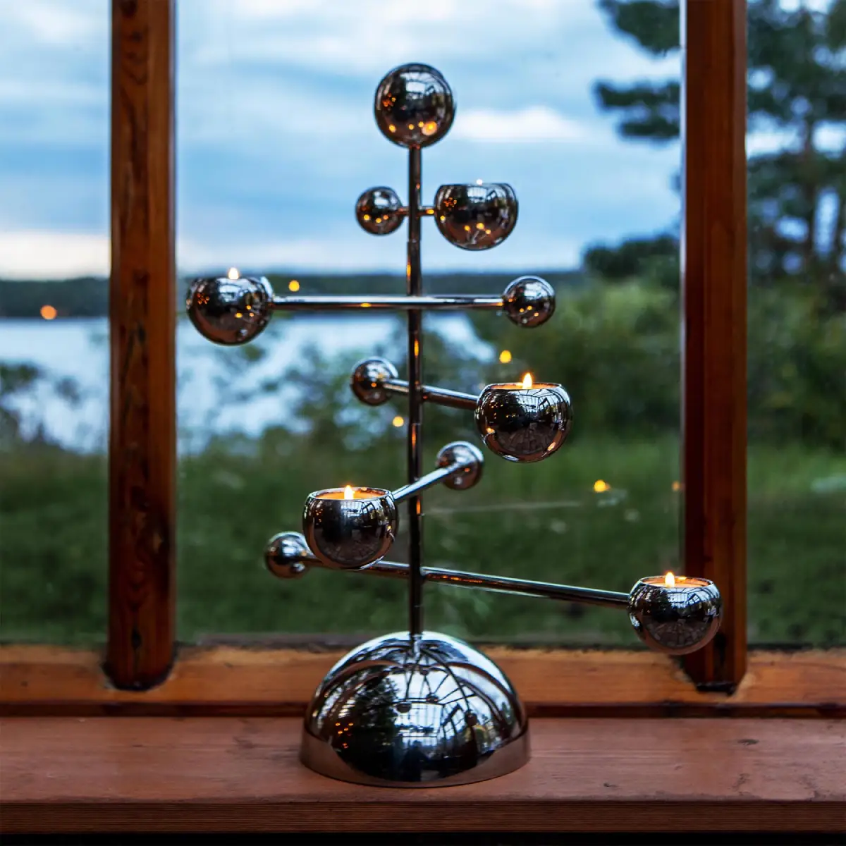 Teluria candle holder nickel