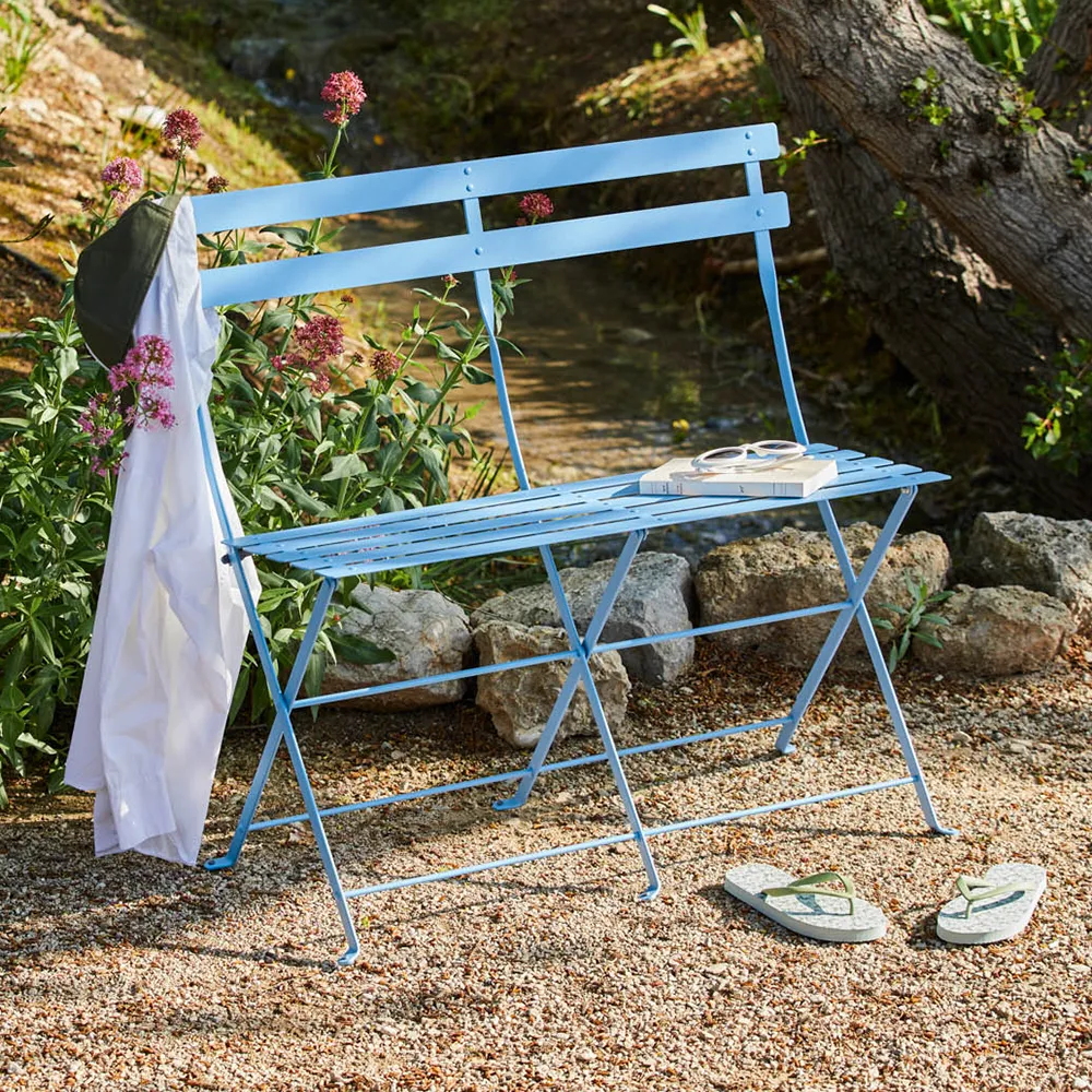 Bistro 2-seater ottoman Maya Blue