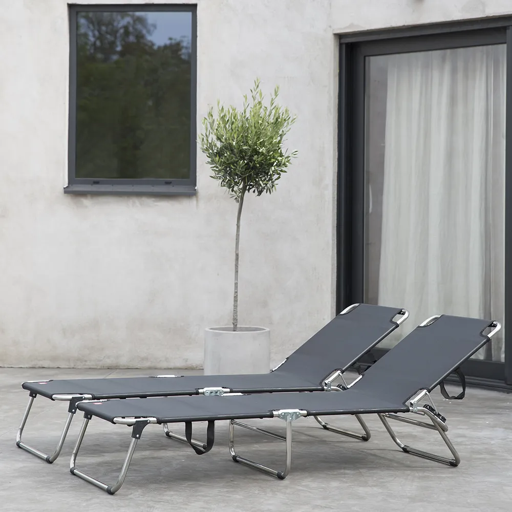 Amigo sunbed black aluminium/textilene