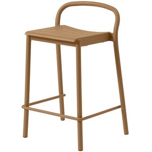 Linear Steel Counter Stool Burnt Orange 