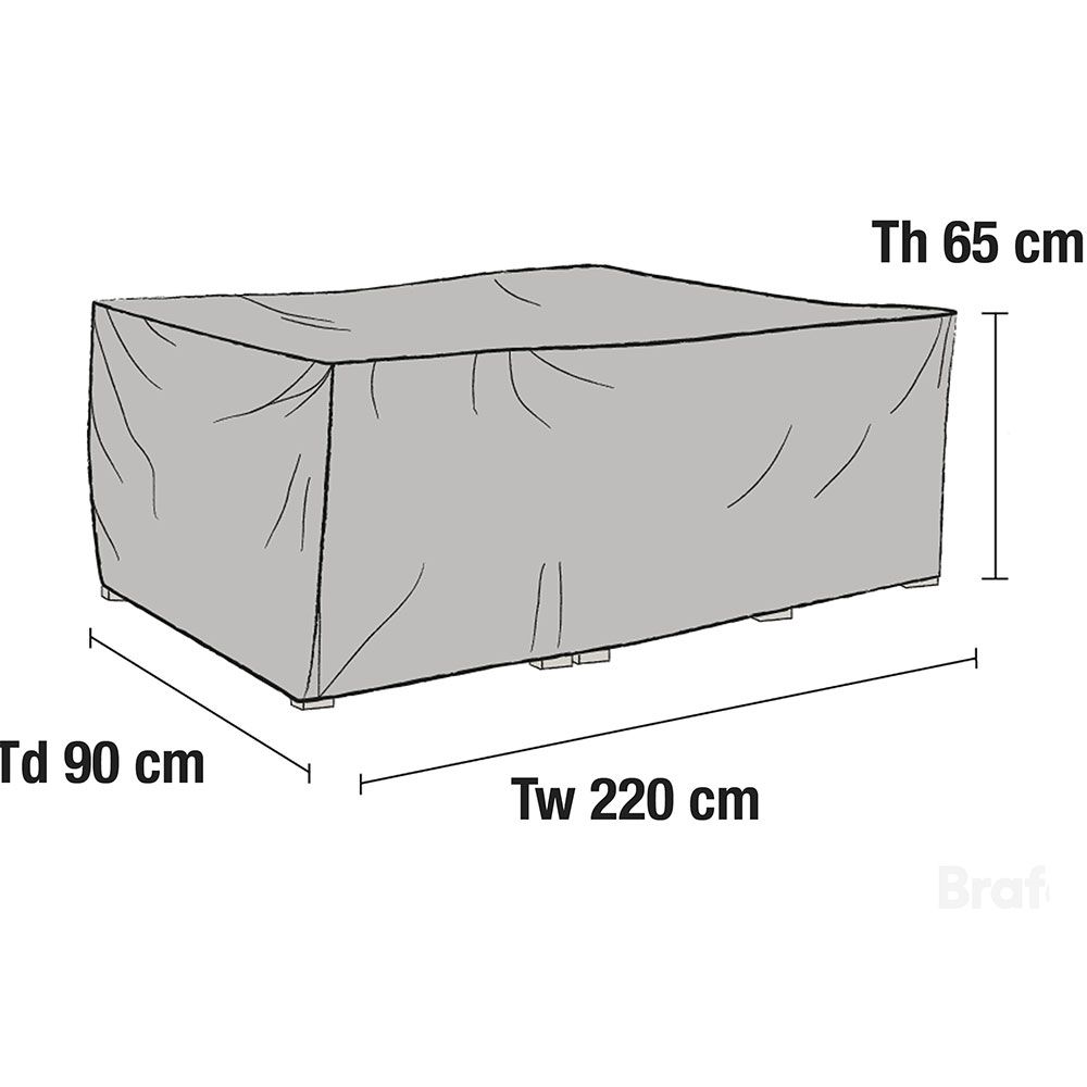 Furniture cover 90 x 270 cm height 65 cm grey 