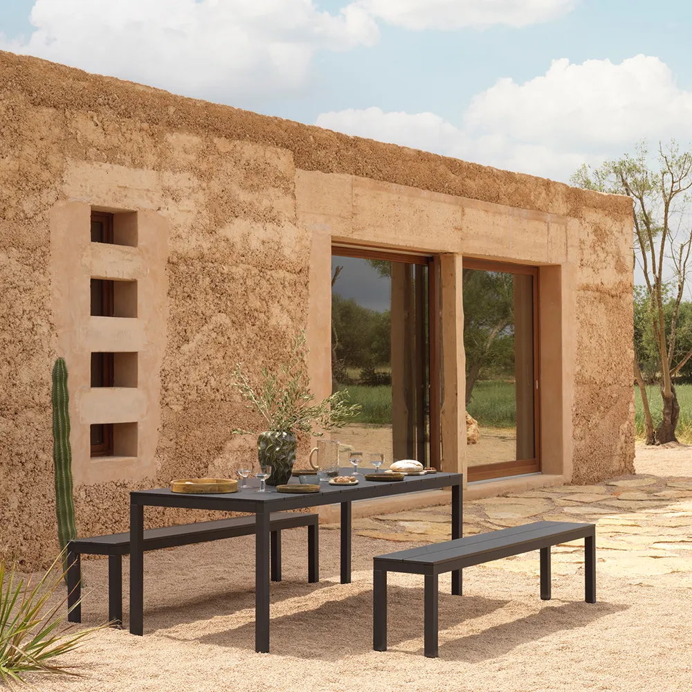 Rio Alu Dining Table 210/280x100 cm Anthracite