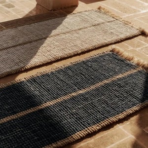 Athens Handwoven Jute Rug 80x200 cm- Natural/Off-whi