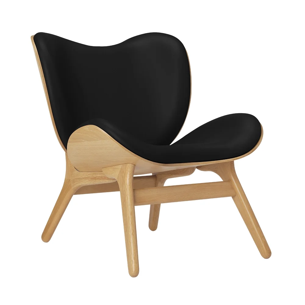 A Conversation Piece Loungechair Oak/Hope Leather Black