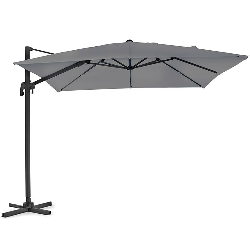 Linz free-hanging parasol 300x300 cm grey/grey