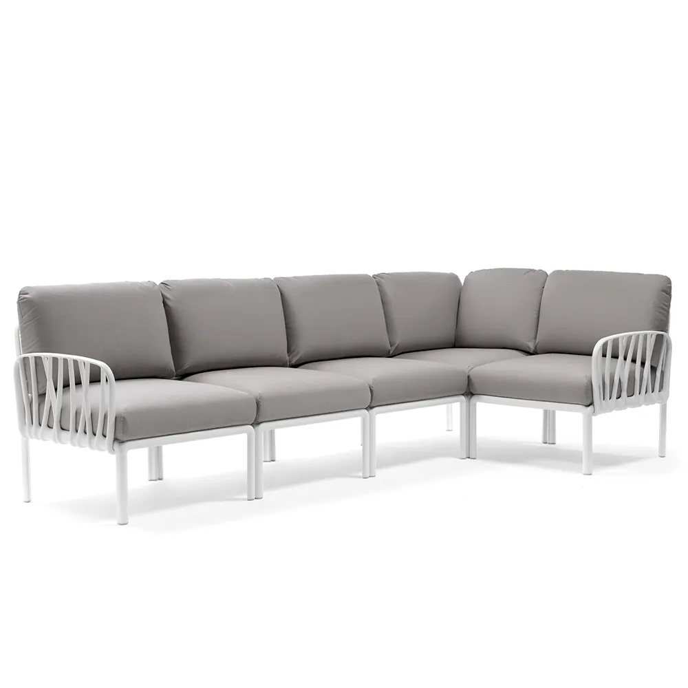 Komodo 5 corner sofa White - Grigio