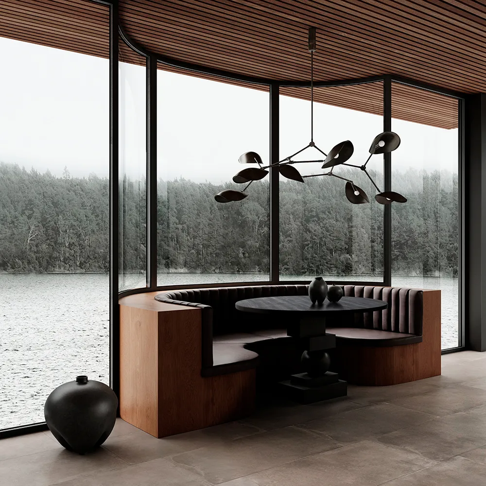 Artist Dining Table, Ø120 - Coffee Black Oak